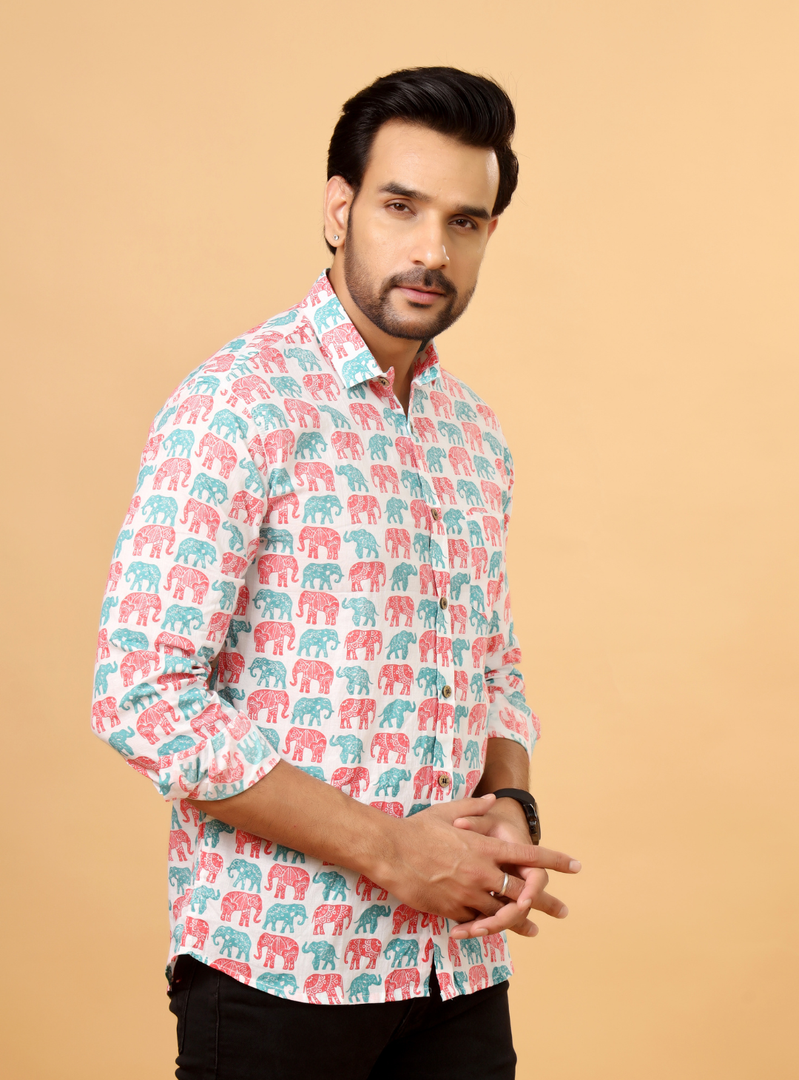 Royal Elephant Sanganeri Shirt