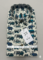 Load image into Gallery viewer, Handblock Cotton Shirt – Elephant Motif Design
