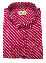 Load image into Gallery viewer, Rajasthan Lahriya Pink Print Shirt – Handcrafted
