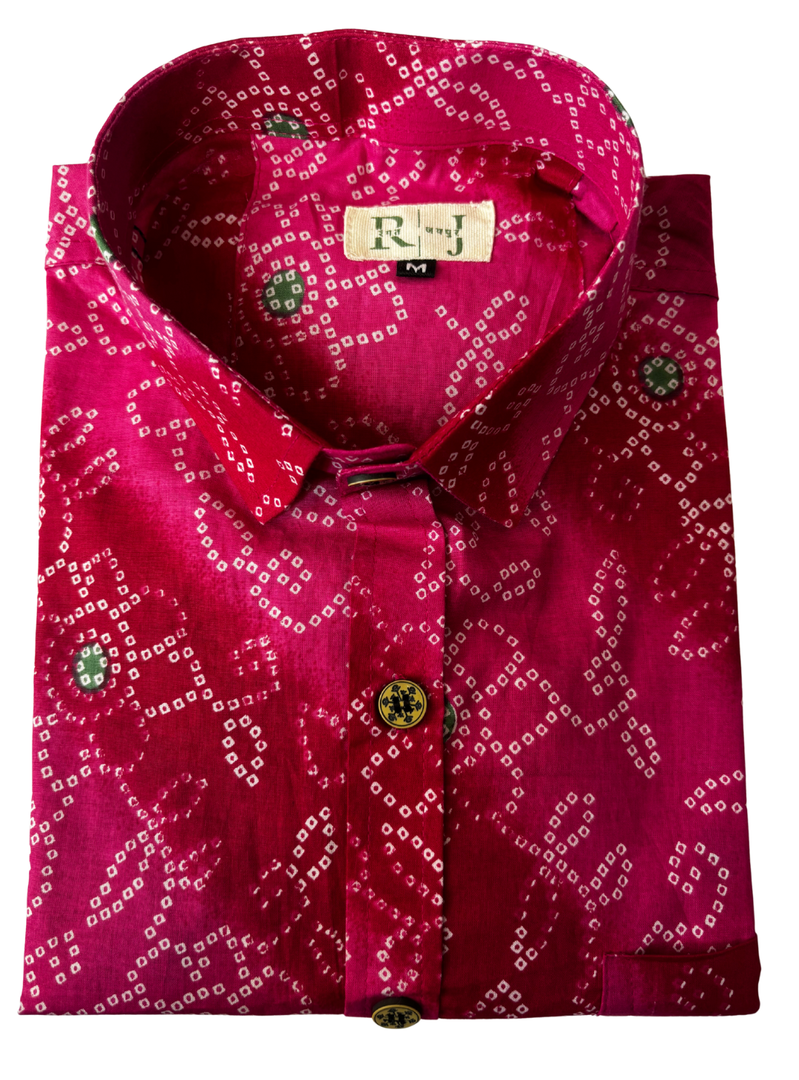 Rani Bandhani Heritage Print Full Sleeves Shirt
