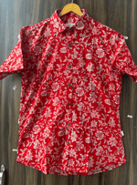 Load image into Gallery viewer, Jaipur Block Print Cotton Shirt in Red – Botanical Pattern
