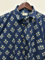 Load image into Gallery viewer, Navy Floral Printed Shirt for Men – Soft Cotton Summer Shirt
