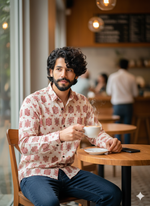 Load image into Gallery viewer, Traditional Handblock Cotton Shirt – Block Printed Turtle Design

