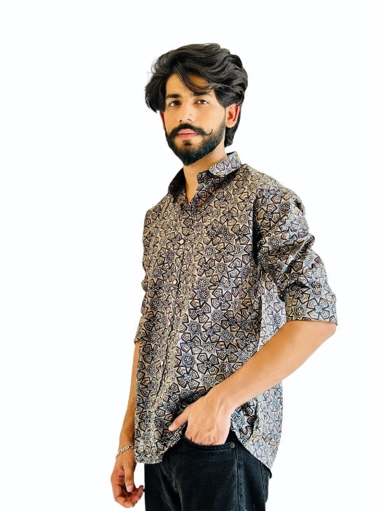 Sanganeri Midnight Bloom Shirt