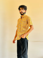 Load image into Gallery viewer, Sanganeri Yellow Floral Shirt
