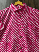 Load image into Gallery viewer, Jaipuri Handcrafted Pink Lahriya Cotton Shirt
