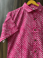 Load image into Gallery viewer, Jaipuri Handcrafted Pink Lahriya Cotton Shirt
