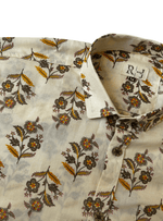 Load image into Gallery viewer, Cream Sanganeri Floral Handblock Shirt
