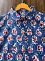 Load image into Gallery viewer, Jaipur Print Blue Cotton Shirt – Paisley Design
