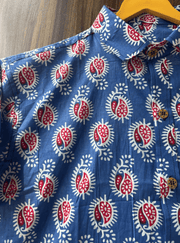Jaipur Print Blue Cotton Shirt – Paisley Design