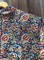 Load image into Gallery viewer, Floral Hand Block Printed Cotton Shirt – Jaipuri Ethnic Wear
