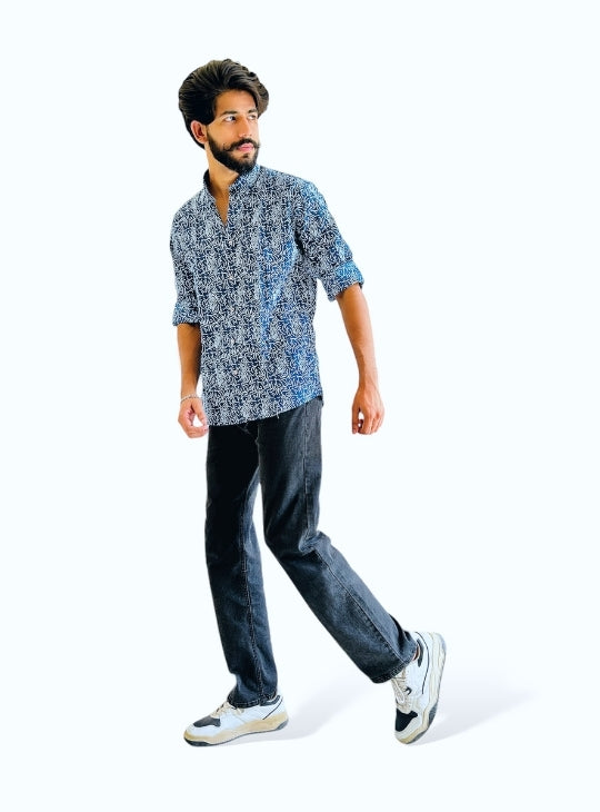 Quirky Pattern blue shirt