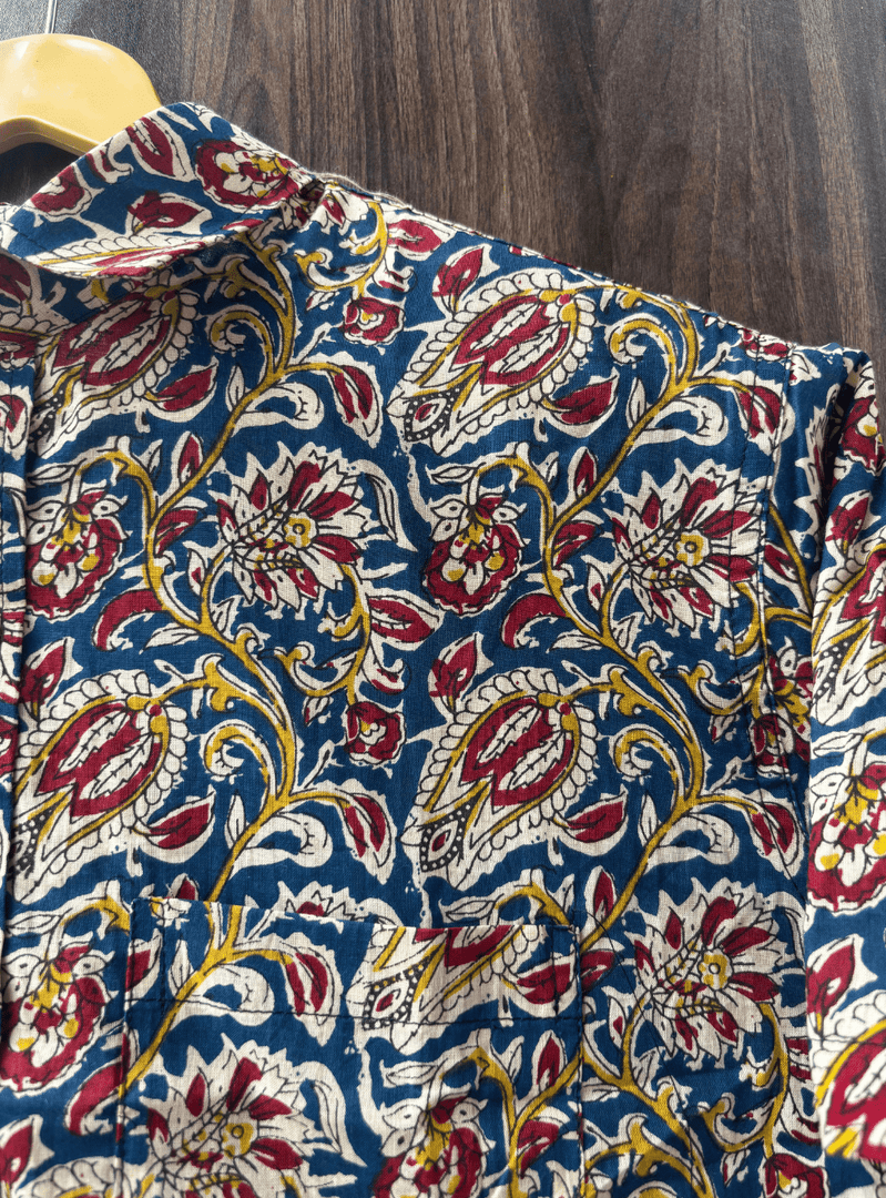 Floral Hand Block Printed Cotton Shirt – Jaipuri Ethnic Wear