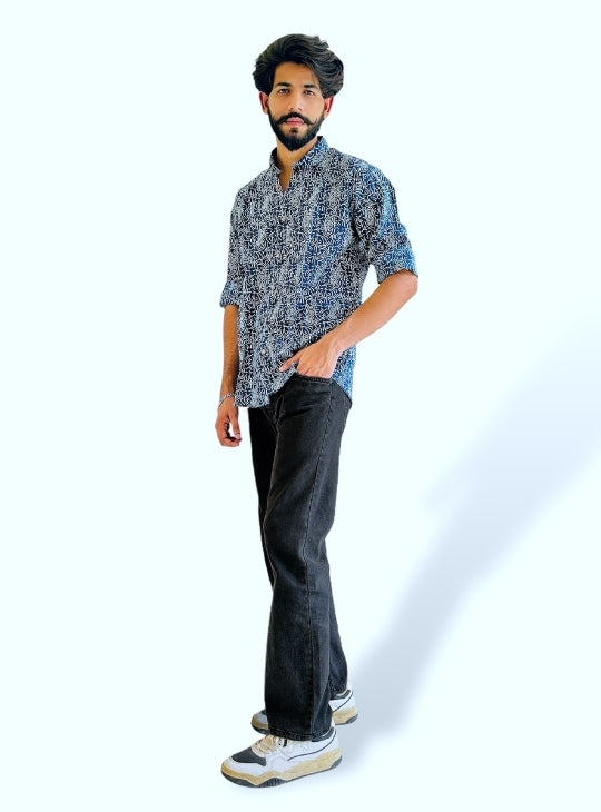 Quirky Pattern blue shirt