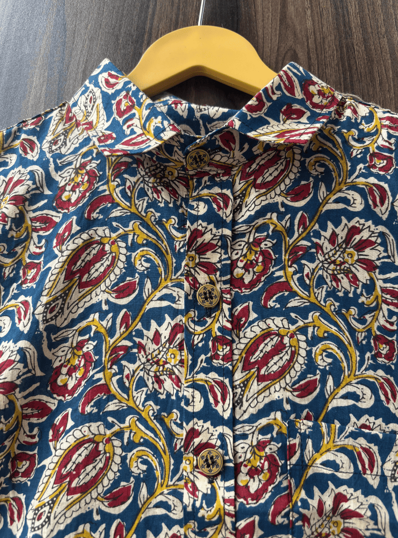Floral Hand Block Printed Cotton Shirt – Jaipuri Ethnic Wear