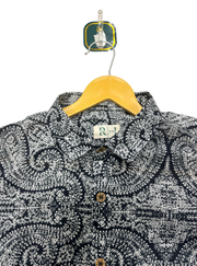 Classic Ajrakh Style – Black & White Printed Shirt