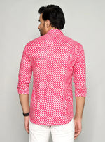 Load image into Gallery viewer, Rajasthan Lahriya Pink Print Shirt – Handcrafted
