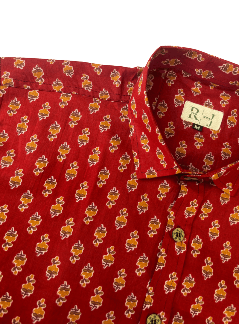 Jaipur Red Floral Printed Shirt for Men