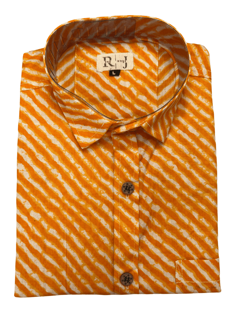 Rajasthan Lahriya Haldi Color Print Shirt – Handcrafted
