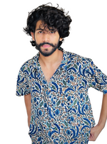 Load image into Gallery viewer, Sanganeri Blue Blossom Shirt
