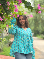 Load image into Gallery viewer, Sky Floral Printed Peplum For Women