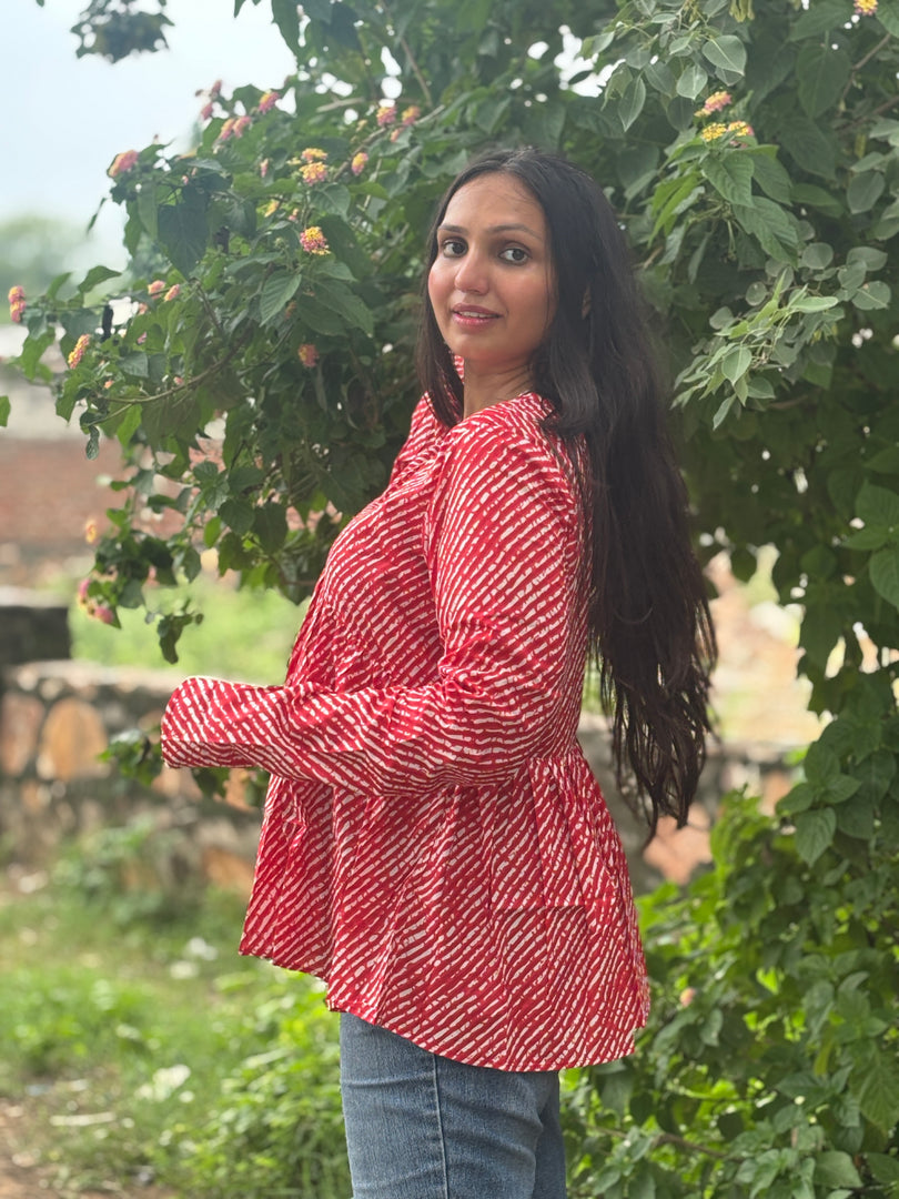 RED Leher Peplum