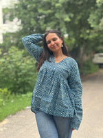 Load image into Gallery viewer, Indigo Breeze Peplum