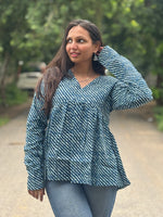 Load image into Gallery viewer, Indigo Breeze Peplum
