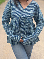 Load image into Gallery viewer, Indigo Breeze Peplum