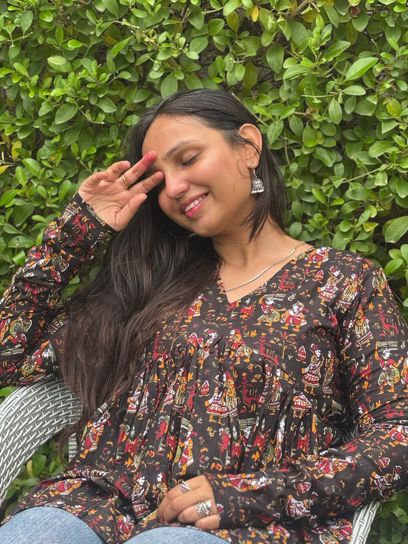 Heritage Mela Peplum– Blockprint Celebration