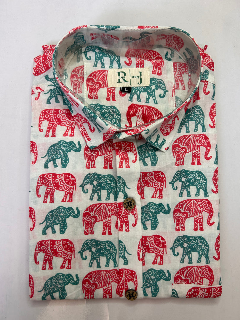Royal Elephant Sanganeri Shirt