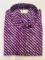 Load image into Gallery viewer, Rajasthan Lahriya Purple Print Shirt – Handcrafted
