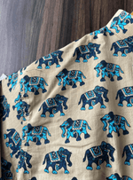 Load image into Gallery viewer, Maharaja Elephant Short Kurta - Sanganeri Print
