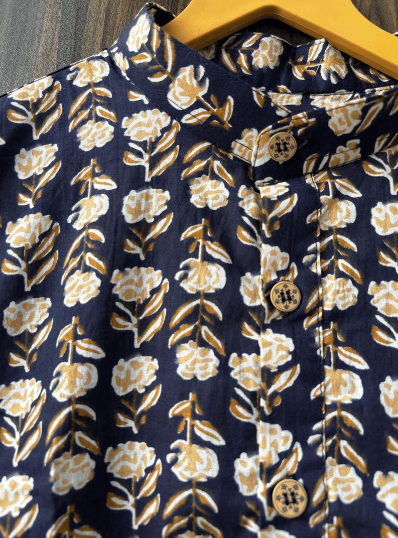Bagh-E-Bahar Short Kurta - Sanganeri Print
