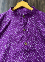 Load image into Gallery viewer, Traditional Bandhani Motif Short Kurta – Purple
