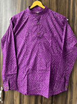 Load image into Gallery viewer, Traditional Bandhani Motif Short Kurta – Purple
