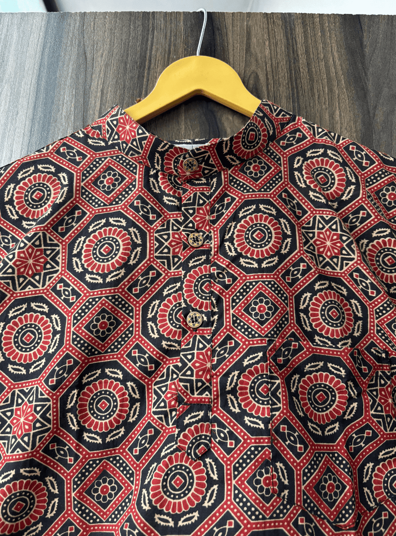 Rajwara Pattern Short Kurta- Block Print