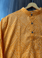 Load image into Gallery viewer, Traditional Bandhani Motif Short Kurta – Yellow
