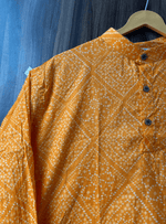 Load image into Gallery viewer, Traditional Bandhani Motif Short Kurta – Yellow
