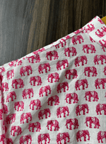 Load image into Gallery viewer, Royal Pink Elephant March - Sanganeri Print Short Kurta
