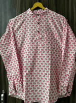 Load image into Gallery viewer, Royal Pink Elephant March - Sanganeri Print Short Kurta
