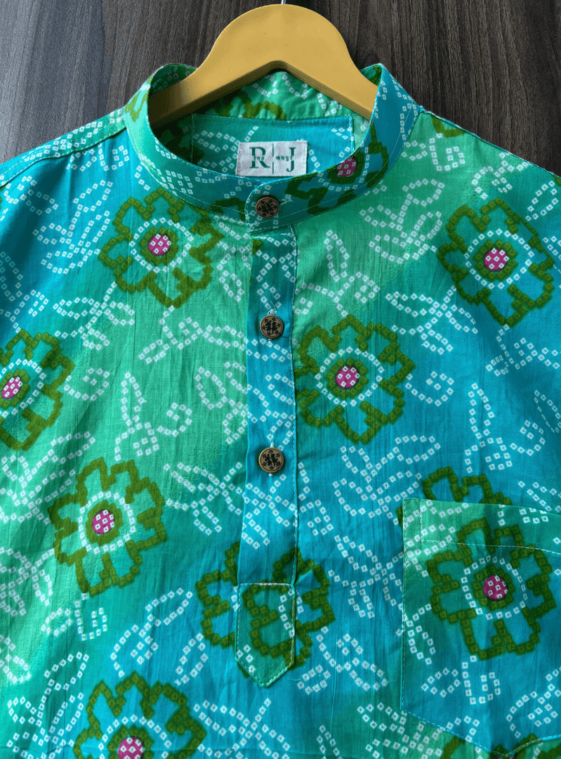 Rajasthani Resham Flower - Sanganeri Print Short Kurta