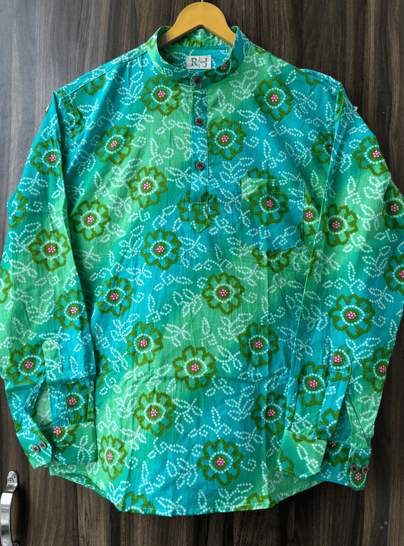 Rajasthani Resham Flower - Sanganeri Print Short Kurta