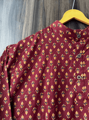 Kesar Buti Print Short Kurta - Sanganeri Print
