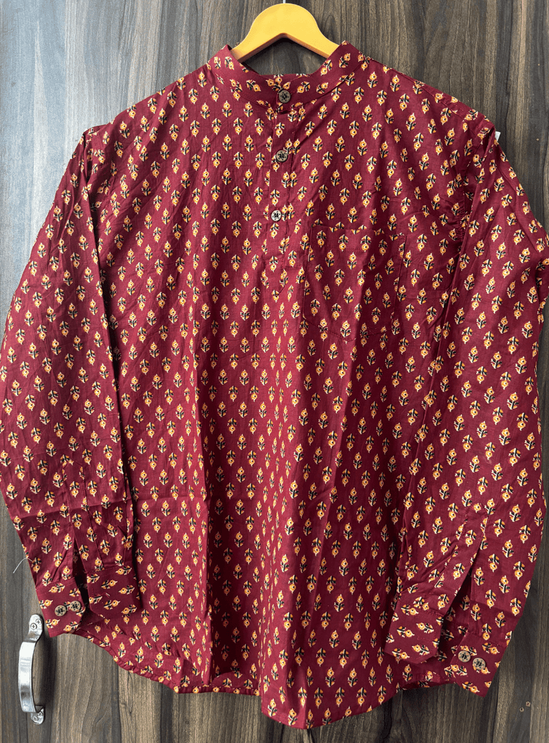 Kesar Buti Print Short Kurta - Sanganeri Print