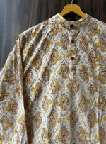 Load image into Gallery viewer, Royal Yellow Flower - Sanganeri Print Short Kurta
