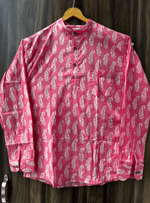 Load image into Gallery viewer, Sanganeri Print Short Kurta - Gulabi Patti
