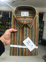 Load image into Gallery viewer, Rangat Jaipur Multicolor Sanganeri Striped Cotton Shirt for Men