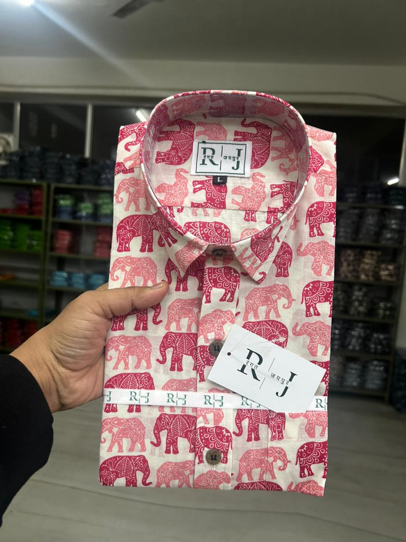 Men’s Cotton Shirt Shahi Savari – Sanganeri Print