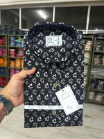 Load image into Gallery viewer, Handcrafted Black Ajrakh Print Cotton Shirt for Men
